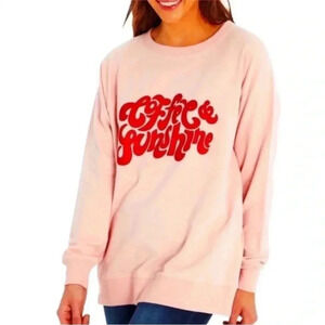 Wildfox  coffee & sunshine pink and red sweatshirt  size M crewneck
